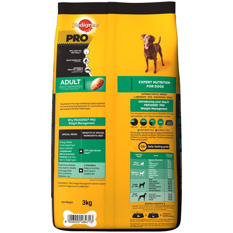 Buy Pedigree Professional Adult Weight Management Dry Dog Food, 3kg