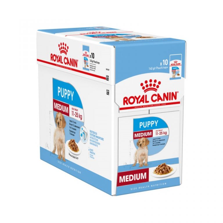 Buy Royal Canin Medium Puppy Wet Dog Food Pouch, 140gm, Pack of 10 ...